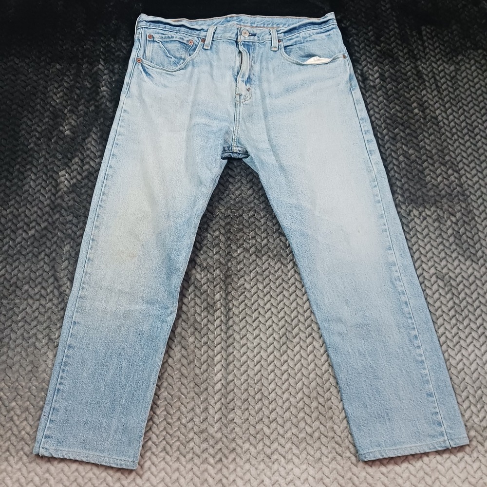 Levi's 512 Jeans Men's 34x25 Blue Cotton Denim Straight Cropped Travel Stretch